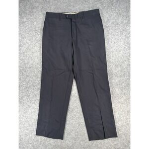 Zignone Dress Pants Men's 34x29‎ Dark Gray Straight Leg 100% Wool Made in Italy
